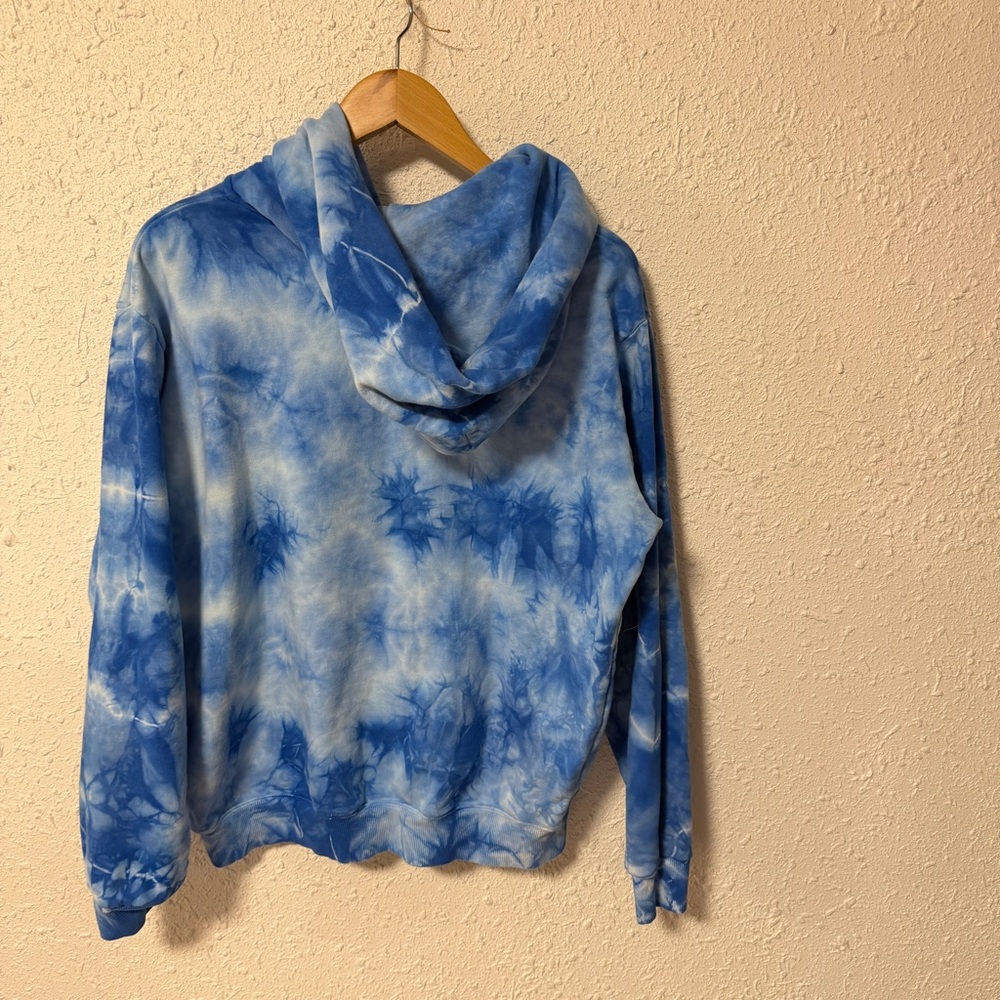 Seek Discomfort Blue Tie-Dye Men's Hoodie Sweatshirt Small - Picture 5 of 7